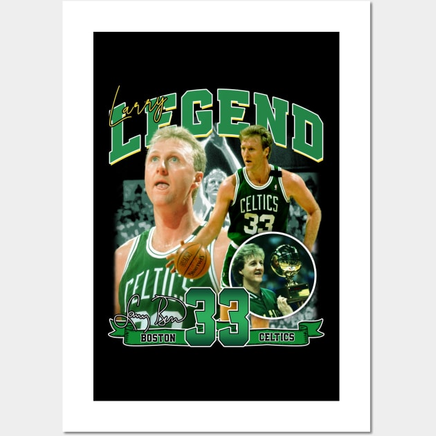 Larry Bird Legend Air Bird Basketball Signature Vintage Retro 80s 90s Bootleg Rap Style Wall Art by CarDE